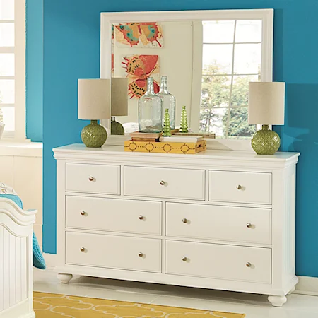 Dresser and Mirror Set